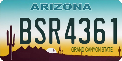 AZ license plate BSR4361