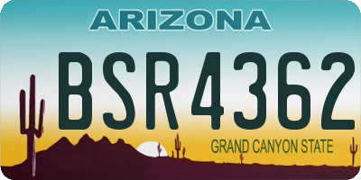 AZ license plate BSR4362