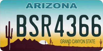 AZ license plate BSR4366