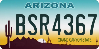 AZ license plate BSR4367