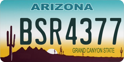 AZ license plate BSR4377