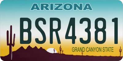 AZ license plate BSR4381