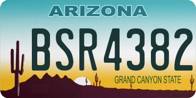 AZ license plate BSR4382