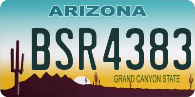 AZ license plate BSR4383