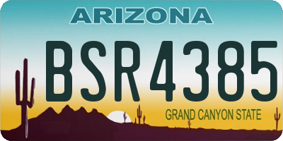 AZ license plate BSR4385