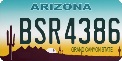 AZ license plate BSR4386