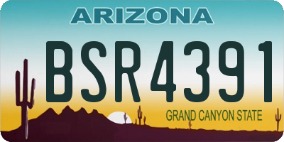 AZ license plate BSR4391