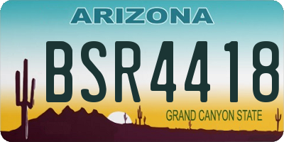 AZ license plate BSR4418