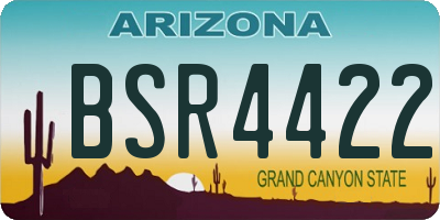 AZ license plate BSR4422