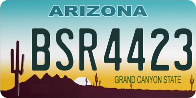 AZ license plate BSR4423