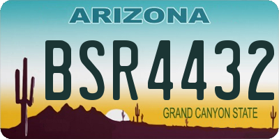 AZ license plate BSR4432