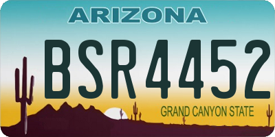 AZ license plate BSR4452