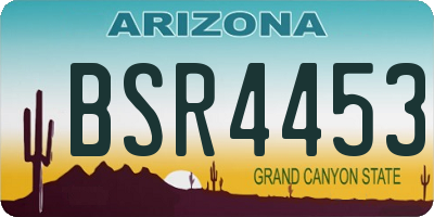 AZ license plate BSR4453