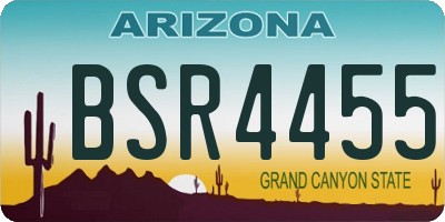 AZ license plate BSR4455