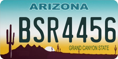 AZ license plate BSR4456