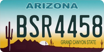 AZ license plate BSR4458