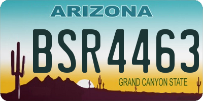 AZ license plate BSR4463