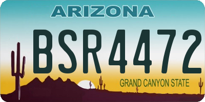 AZ license plate BSR4472