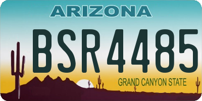 AZ license plate BSR4485