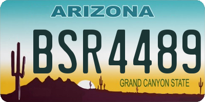 AZ license plate BSR4489