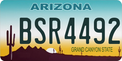 AZ license plate BSR4492