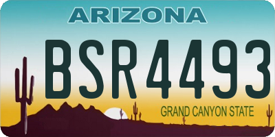 AZ license plate BSR4493