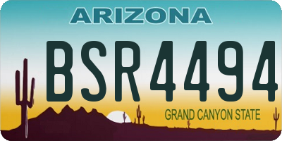 AZ license plate BSR4494