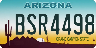 AZ license plate BSR4498