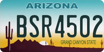 AZ license plate BSR4502