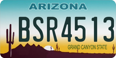 AZ license plate BSR4513