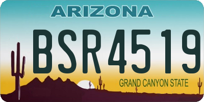 AZ license plate BSR4519