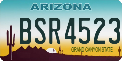 AZ license plate BSR4523