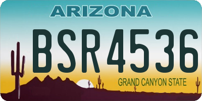 AZ license plate BSR4536