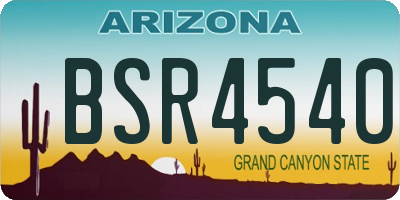 AZ license plate BSR4540