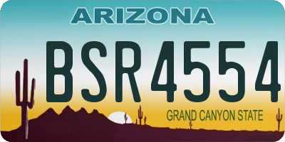 AZ license plate BSR4554