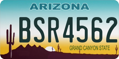 AZ license plate BSR4562