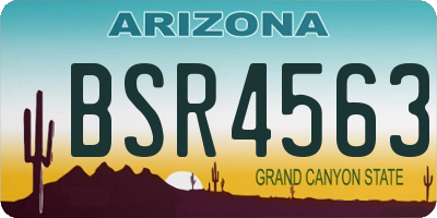 AZ license plate BSR4563