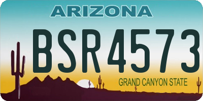 AZ license plate BSR4573