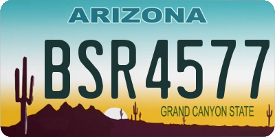 AZ license plate BSR4577