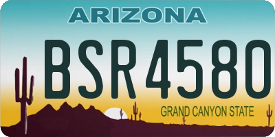 AZ license plate BSR4580