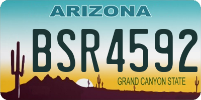 AZ license plate BSR4592