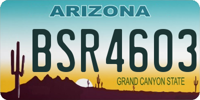 AZ license plate BSR4603