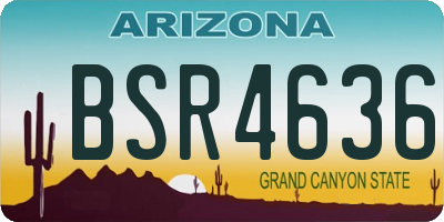 AZ license plate BSR4636