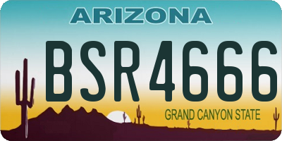 AZ license plate BSR4666