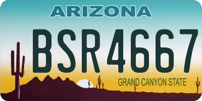 AZ license plate BSR4667