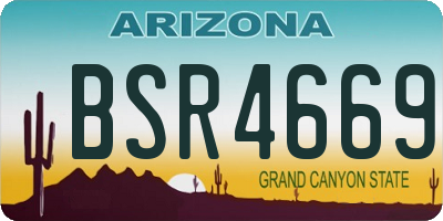 AZ license plate BSR4669