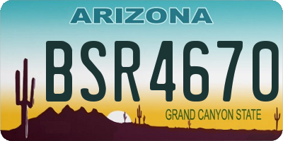 AZ license plate BSR4670