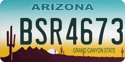 AZ license plate BSR4673