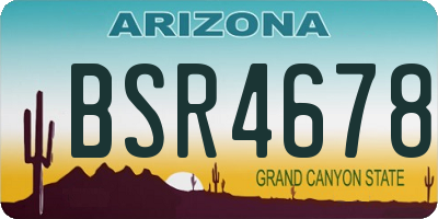 AZ license plate BSR4678