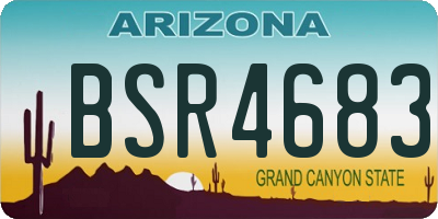 AZ license plate BSR4683